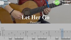 Let Her Go - Passenger | Fingerstyle Guitar TAB (Full + Easy) | Learn in 5 minutes