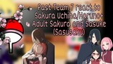 Past Team 7 react to Sakura Uchiha/Haruno+ Adult Sakura and Sasuke (Sasusaku)