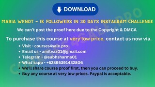 [https://Courses4sale.pro]Maria Wendt - 1K Followers In 30 Days Instagram Challenge