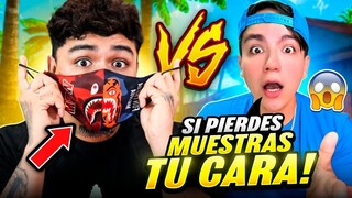 SOY SUCO me RETA a UN PVP EN FREE FIRE!! *SI PIERDO TENDRÉ QUE MOSTRAR MI CARA POR PRIMERA VEZ*