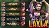 SAVAGE!! Layla Shutdown All The Enemies!! - Build Top 1 Global Layla ~ MLBB