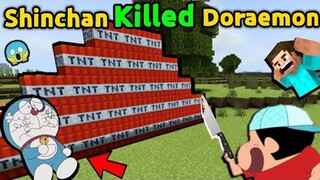 Shinchan killed Doraemon in Minecraft 😱 || 😂 Shinchan Minecraft || Doraemon Minecraft