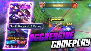 AGGRESSIVE FANNY GAMEPLAY! SMOOTH MANIAC! | RANKED GAMEPLAY | MLBB