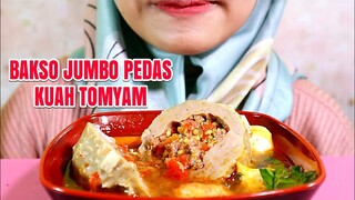 ASMR BAKSO JUMBO PEDAS KUAH TOMYAM | REQUEST | ULUL ASMR MUKBANG INDONESIA