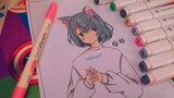 Vẽ anime girl tai mèo đơn giản dễ thương-how to draw anime girl cute simple cat ears