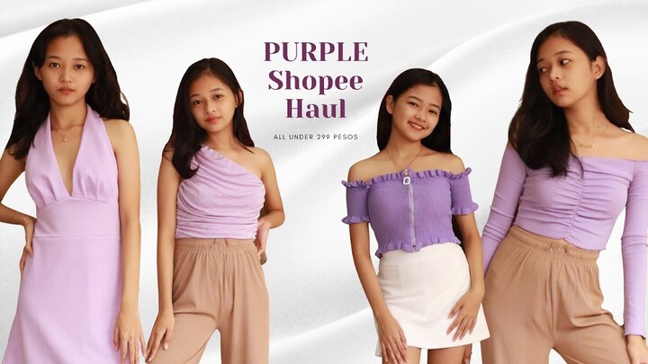 2.2 SALE | Shopee Try On Haul PURPLE EDITION (affordable tops, bottoms, and dresses)