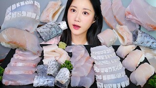 [ONHWA] Suara mengunyah sashimi croaker! (Sashimi ikan teri)