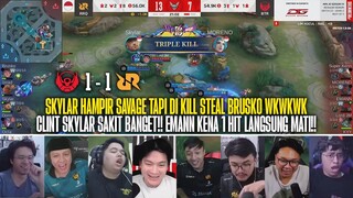 CLINT SKYLAR SAKIT BANGET, HAMPIR SAVAGE!! REAKSI STREAMER BTR ALPHA 1-1 RRQ HOSHI MPL ID S13!!