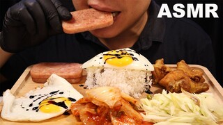 LOCKDOWN MENU EATING FRIED CHICKEN, SPAM, MANGO SALAD, KIMCHI, EGGS & RICE | NO TALKING