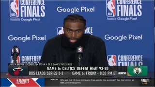 Celtics' star Jaylen Brown Postgame Interview - Game 5: "Leave everything on the floor."