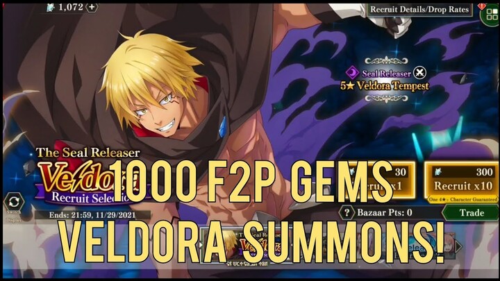 1000 F2P GEMS FOR VELDORA! CAN I GET HIM? | Slime: Isekai Memories