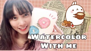 Let's paint donuts | Watercolor painting