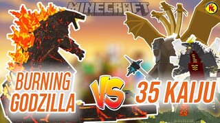 PERTARUNGAN BURNING GODZILLA MELAWAN 35 KAIJU DI MINECRAFT! | GAMING TIME #4