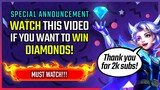 WATCH THIS VIDEO if you want to win diamonds!!! Mobile Legends