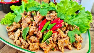 ลาบหมูเครื่องผัด (ผัดเครื่องลาบหอมๆรสชาติแซ่บๆจี๊ดจ๊าดเข้มข้น) สไตล์ | ครัวบ้านๆ Channel