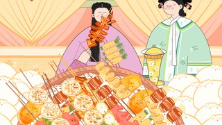 -Mukbang animasi The Legend of Zhen Huan｜Barbekyu larut malam yang imersif dari An Lingrong~