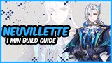 NEUVILLETTE | 1 Minute Build Guide | Genshin Impact 4.4