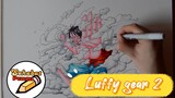 menggambar Luffy gear 2