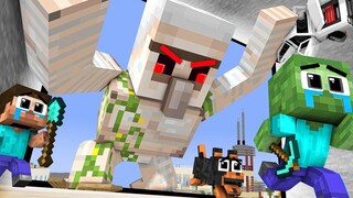 โรงเรียนสัตว์ประหลาด IRON GOLEM RETURNS - Hulk Zombie และ Herobrine Adventures - Minecraft Animation