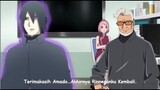 Rinnegan Sasuke sudah kembali setelah di sembuhkan Amado dengan teknologi regenerasi sel miliknya