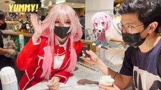 Getting a kiss! From the CUTEST BARTENDER to ever exist! Inori Yuzuriha