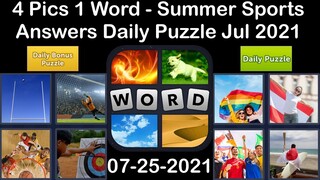 4 Pics 1 Word - Summer Sports - 25 July 2021 - Answer Daily Puzzle + Daily Bonus Puzzle