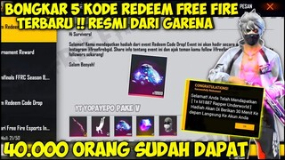 BONGKAR 5 KODE REDEEM FF❗KODE REDEEM FREE FIRE TERBARU 15 DESEMBER HARI INI RESMI DARI GARENA