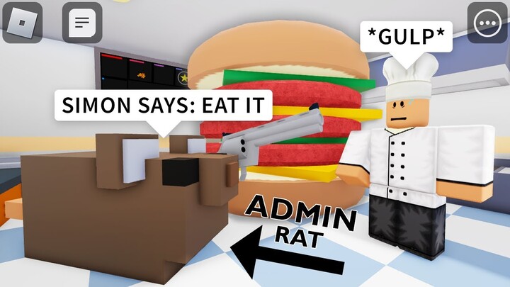 ❗️ADMIN❗️ROBLOX Cook Burgers Trolling As Admin Rat (Funny Moments)