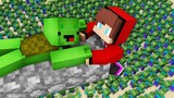 How JJ & Mikey Escaping from a Zombie Apocalypse in Minecraft Maizen Challenge