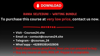 Rania Selfeduni - Writing Bundle