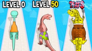 Monster School: Dinosaur SpongeBob GamePlay Mobile Game Runner Max Level LVL - Minecraft Animation