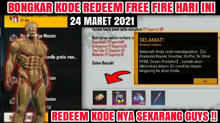 BONGKAR!KODE REDEEM FREE FIRE TERBARU HARI INI 3 APRIL 2021