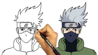 رسم كاكاشي من انمي ناروتو | تعليم الرسم الانمي | كيف ترسم انمي