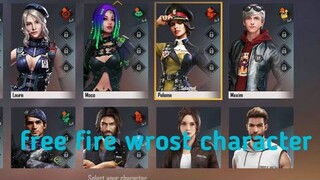 Free fire wrost character.free fire useless character