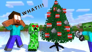 Monster School: Christmas Tree Decorating - Minecraft Animation