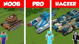 Minecraft NOOB vs PRO vs HACKER: TNT TANK HOUSE HOUSE BUILD CHALLENGE in Minecraft