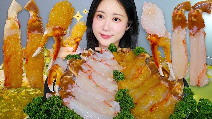 [ONHWA] Raw snow crab + soy sauce raw snow crab chewing sound!