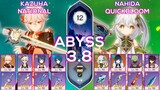 NEW Spiral Abyss 3.8 C0 Nahida Quickbloom & C2 Kazuha National I Floor 12 9 stars Genshin Impact