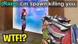 player literally SPAWN KILLING enemies...