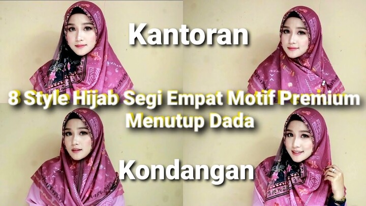 8 Style Hijab Segi Empat Motif Menutup Dada Untuk Sehari-hari,Kondangan,Kantoran | COCOK SEMUA ACARA