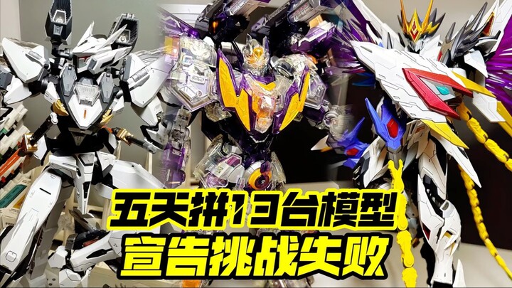 我5天的确拼不完13台模型