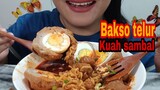 ASMR BAKSO TELUR KUAH SAMBAL | DEW ASMR MUKBANG INDONESIA | EATING SOUNDS