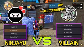 SPARING KERAS NINJAYU VS SELEB TIKTOK VILLAIN!! MVP KILL 17 SENDIRIAN🔥