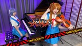 Neon Genesis Evangelion「A Cruel Angel's Thesis」| When Rei and Asuka playing the Piano & Violin