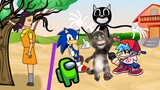 어몽어스 오징어 게임 Squid Game 2  Talking Tom Cartoon Cat Sonic FNF