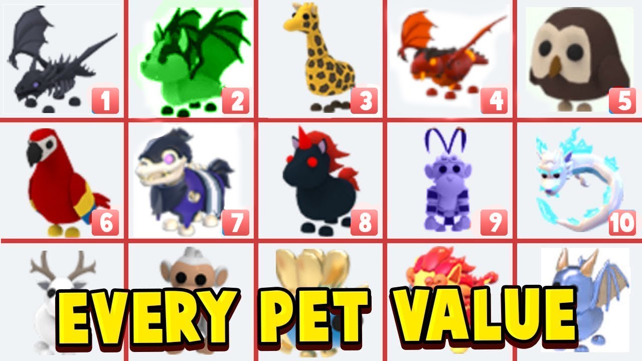 All Pets VALUE List In Adopt Me! Roblox Adopt Me Update New Pets