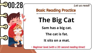 BASIC READING for KIDS I THE BIG CAT I Timed reading I with Teacher Jake