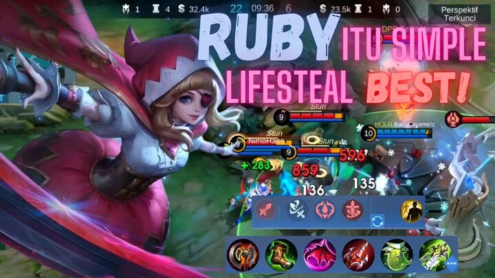 MAIN RUBY SIMPLE, LIFESTEAL DAR DER DOR! - Gameplay Ruby Mobile Legends