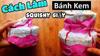 Cách làm squishy giấy 3D Bánh kem 2 tầng | Paper squishy 3D cake