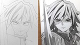 How to Draw GIYUU TOMIOKA [ Kimetsu no Yaiba ] - cara gambar anime